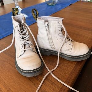 Dr. Martens Off-White Leather Boots